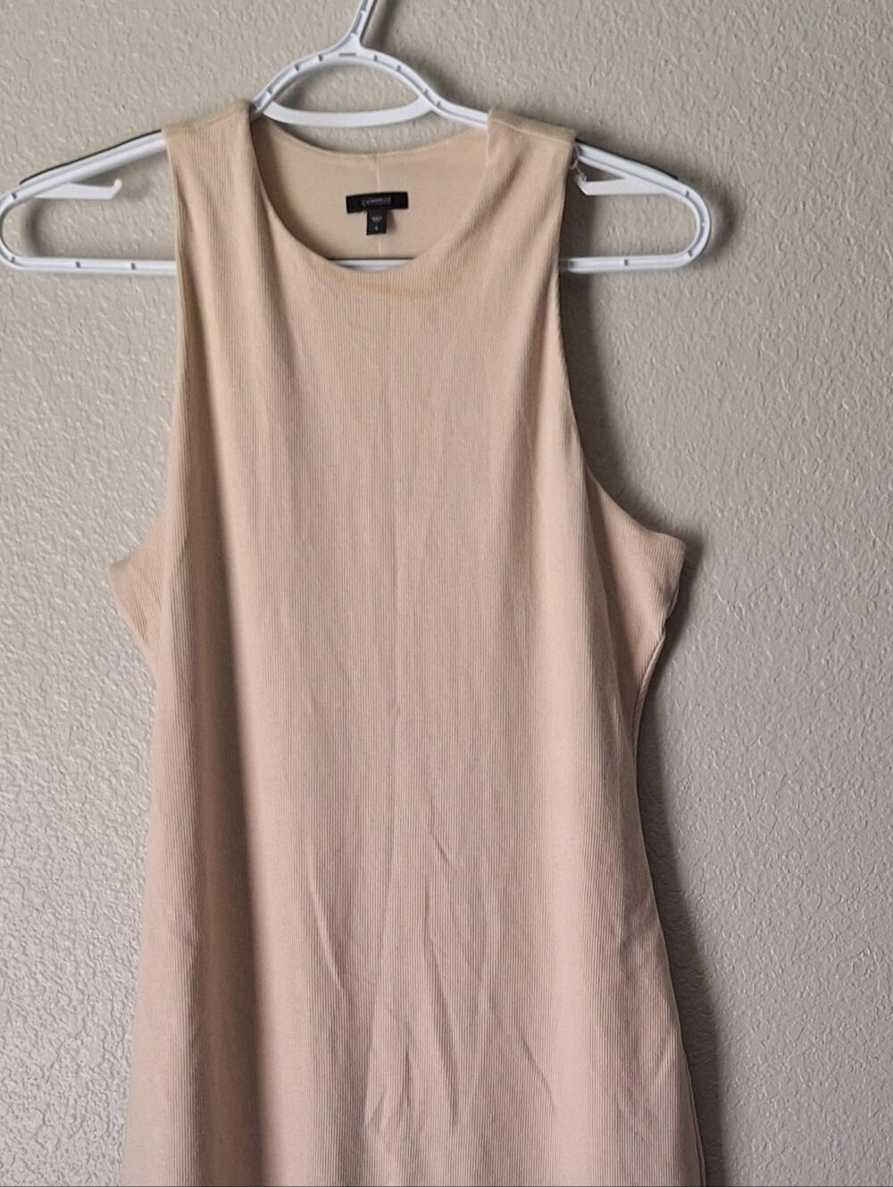 Express Sleeveless Midi Dress in Light Beige